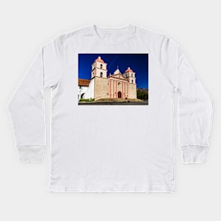 Man and Dog at Mission Santa Barbara Kids Long Sleeve T-Shirt